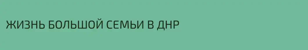 ЖИЗНЬ БОЛЬШОЙ СЕМЬИ В ДНР 